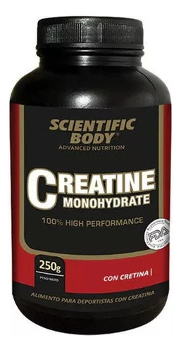 Creatina Scientificbody 250gr C/u En Polvo 50 Porciones Sabor Neutro