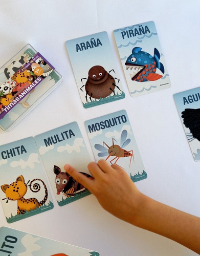 Imagen 3 de 7 de Juego Didáctico Cartas Plásticas Animales Que Riman