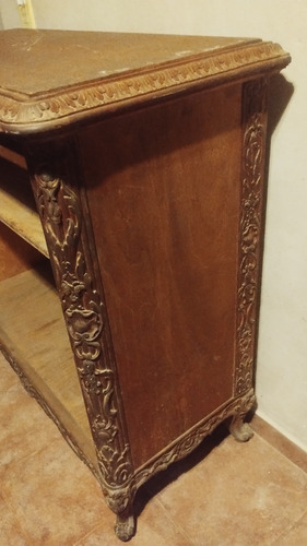 Mueble Tipo Comoda Antigua Madera Estilo Frances Leer! Marrón Oscuro (Usado)