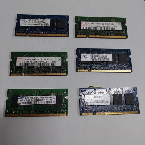 Memoria Ram Ddr2 De 512 Para Laptop, Diferentes Marcas