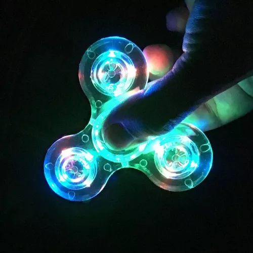 Hand Spinner Spiner Tranparente Com Led/ Material: Abs