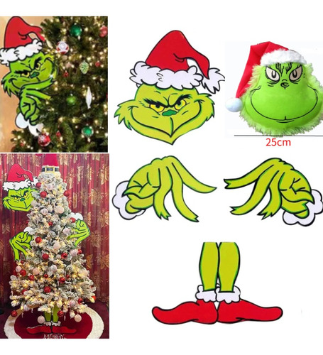 Decoración De Cabeza, Mano Y Pierna De Grinch Para Fiestas D