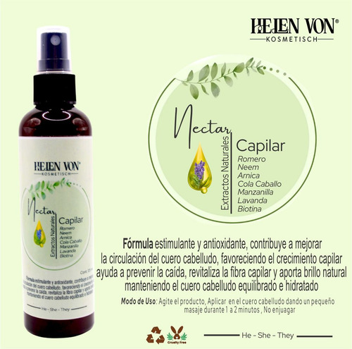 Kit Shampoo Y Nectar Fortalecedor Para Cabello Romero Jengib