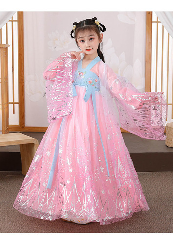 2-10-14 Vestido Hanfu De Niña China Lindo Fotografía Infanti
