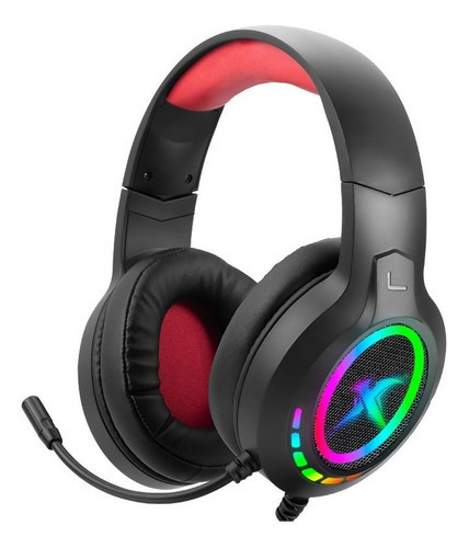 Auriculares Gamer Rgb Xtrike Me Microfono Vincha Ergonomico® Color Negro