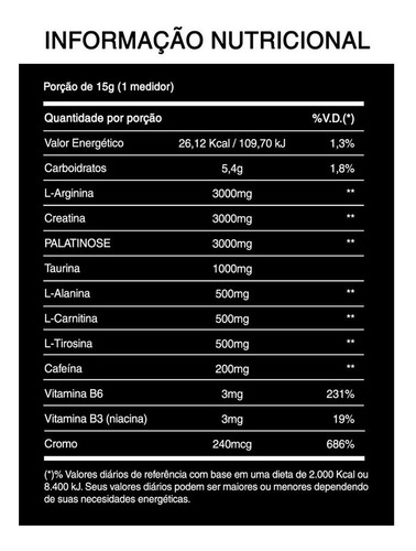 Prohibido - Pré Treino (360g) - 3vs Nutrition