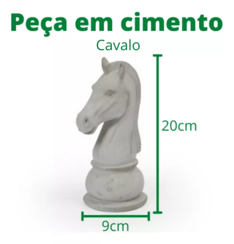 Kit Peças Xadrez Peão Torre Cavalo Bispo Rainha Rei Cimento