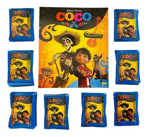 Album Coco - Pack 1 Album + 200 Sobres De Figuritas - Disney