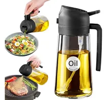 Comprar Pulverizador De Aceite De Oliva 2 En 1 Fonglu - Dispensador Antiadherente Para Cocina Con Botella De Vidrio 470 Ml (16 Oz) - Ideal Para Freír, Asar, Ensaladas Y Parrillas - Diseño Ergonómico Sin Goteo