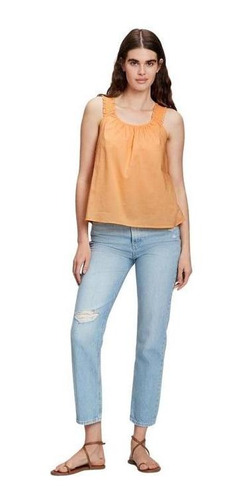 Blusa Mujer Gap Floral Naranja