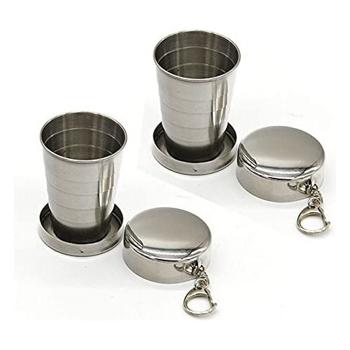 2 Tazas Plegables De Acero Inoxidable De 75 Ml/2.5 Oz R...