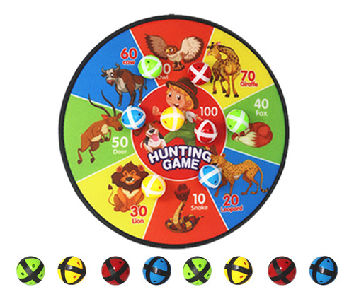 Juego De Tablero De Dardos Para Niños, 8 Bolas Adhesivas, Se