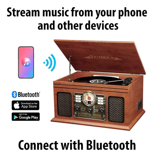 Tocadiscos Victrola Nostalgic 6 En 1 Bluetooth Caoba