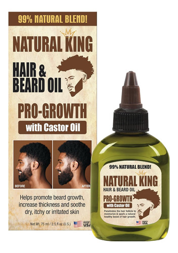 Aceite De Ricino Natural Progrowth   Y Barba, 2.5 Oz.