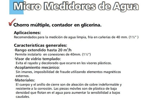 Imagen 3 de 4 de Caudalimetro Medidor De Agua Pasaje 1 1/2 . Roscas 2puLG.