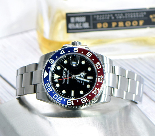 Reloj Automático Para Hombre Gmt Master De Acero Inoxidable