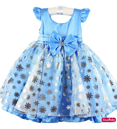 Vestido Frozen Luxo Temático Princesa Festa 1 Ano