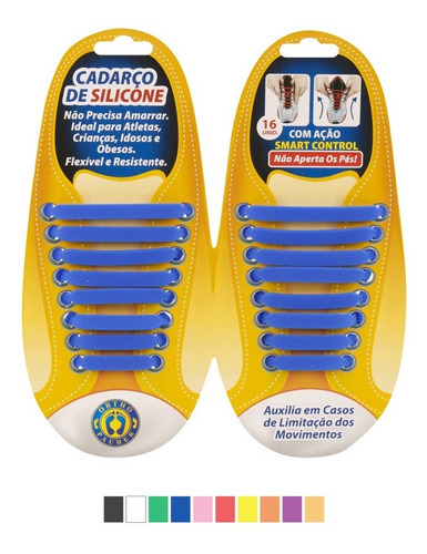 Cadarço De Silicone Esportivo Azul 4090 Ortho Pauher