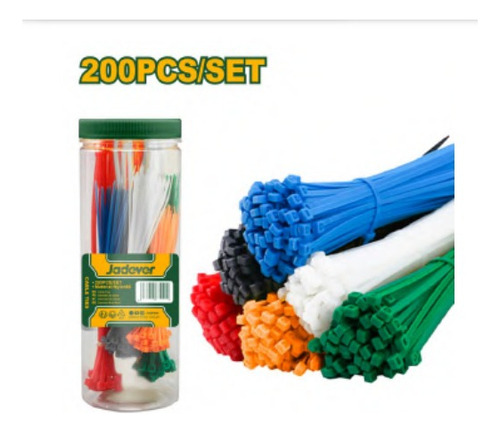 Set De Tirraps De 200 Piezas De Nylon Con Colores Surtidos
