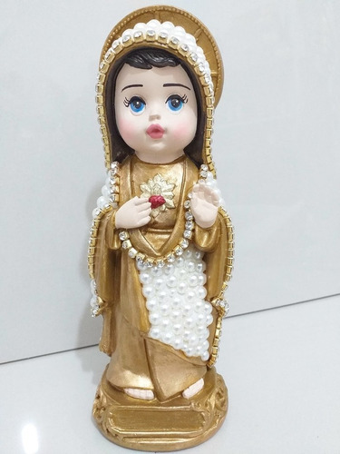 Sagrado Coração De Maria Baby Com Pérolas - 20 Cm