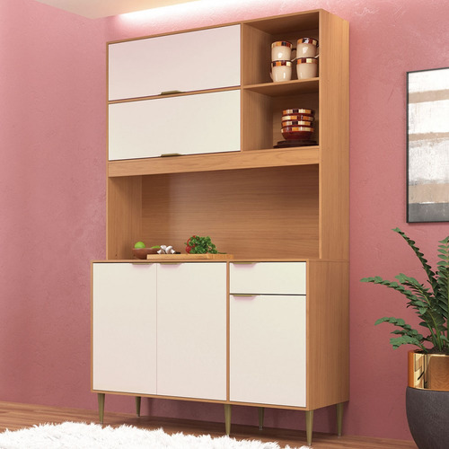 Cozinha Compacta Carol 5 Portas 1 Gaveta Angelin/off White