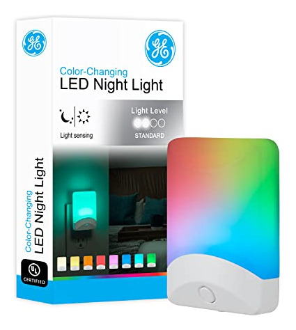 Ge Color-changing Led Night Light, 1 Pack, Plug Into Lrcqu