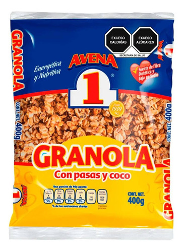 Granola N1 Con Pasas Y Coco 400g