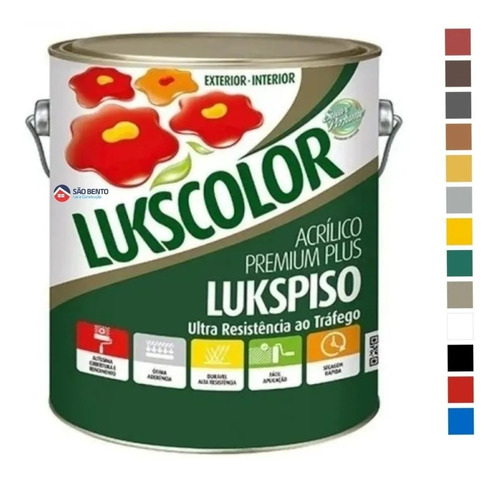 Tinta Piso Premium Plus Lukspiso 3,6l Lukscolor - Cores