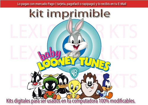 Kit Imprimible Candy Bar Baby Looney Tunes Bebes Cotillon #3