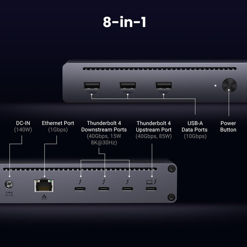 Base Thunderbolt 4 Ugreen Revodok Max 208 8 En 1 Para Macboo