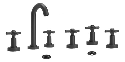 Juego Grifería Thunder Adv Lavatorio - Bidet Black Estalgrif