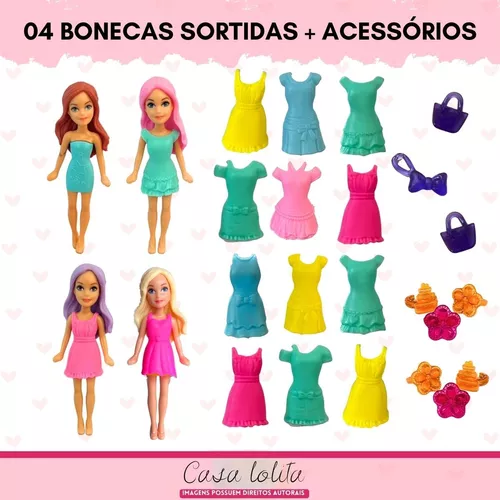 Boneca Troca de Roupa Princesas 4 em 1 Brinquedo Educativo de Tecido  Brinquedos Educativos Bambalalão Brinquedos Educativos