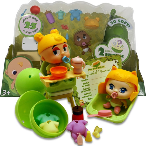 Mini Bebé Pea Pod Dinner & Bath Time Set + 22 Sorpresas