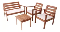Comprar Conjunto Para Jardim Com 1 Sofá 2 Poltronas 1 Mesa De Centro Madeira