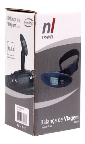 Balanca Digital Para Mala De Viagem Newlink Bl100 Preto
