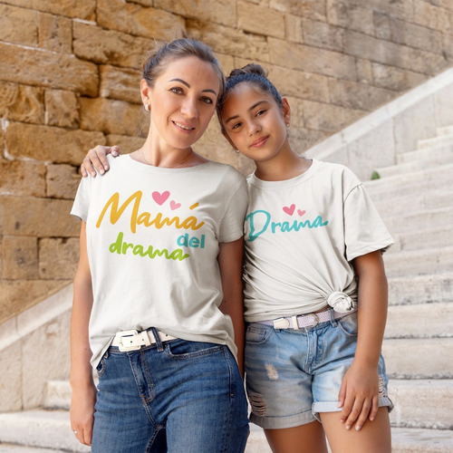 Imagen 4 de 10 de Dúo Playeras Mamá E Hija-hijo-mamá Del Drama