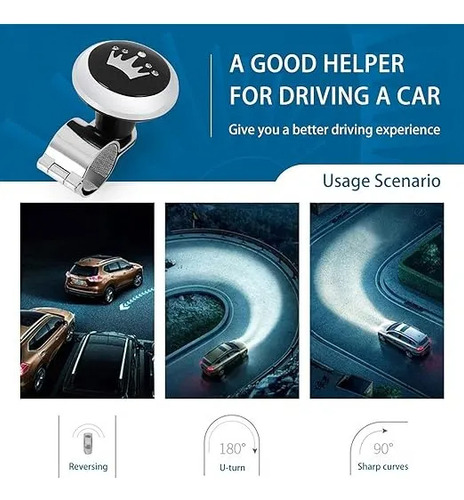 Manija De Ayuda De Volante Perilla Giratoria Para Carro 2pcs
