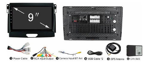 Multimidia Android Ford Ranger Xls 2016-22 Octa 6/64gb 9' 4g