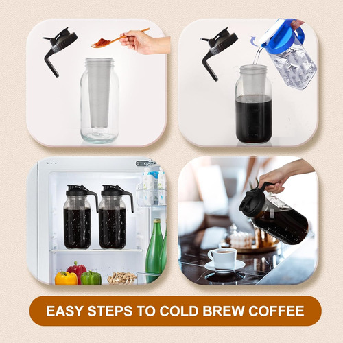Scidea Cafetera Helada De Preparación Fría, Tarro De Masón A