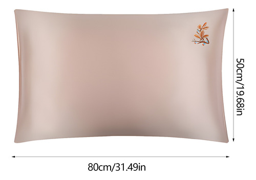 Funda De Almohada En Forma De U Bordada En Seda, Color Liso,