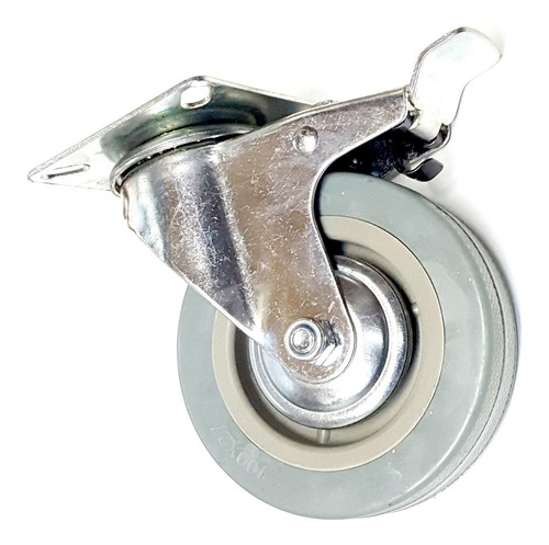 Imagen 1 de 5 de Ruedas Giratoria 100 Mm X 4 Con Freno Y Traba De Giro 115 Kg Cada Una Verashop
