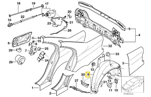 Bmw E39 M5 Pasarruedas Trasero Izquierdo. Original 