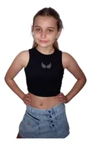 Comprar Musculosa Strass Wings Alas Mia Store Teens Brillos