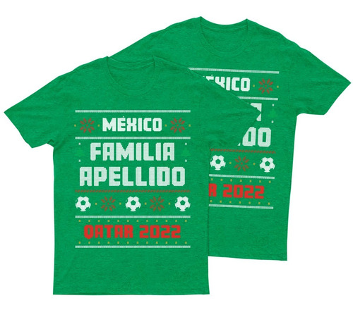 Dúo Playeras Personalizadas - Familia - México - Qatar 2022