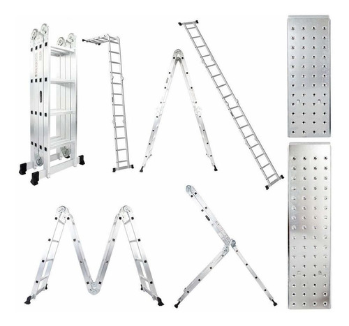 Escalera Plegable Para Extension Aluminio Multiuso 7 1 131