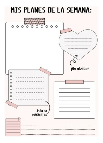 Planner Organizador Semanal De Objetivos Varios Diseños Pdf