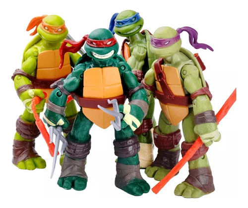 4 Modelos Hechos A Mano Con Juntas Móviles Tortugas Ninja