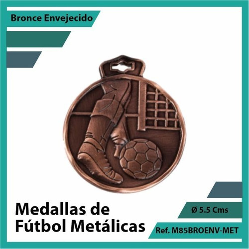 Medallas En Cali De Futbol Bronce Metalica M85bro