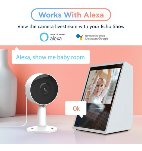 Imagen 6 de 7 de Monitor Bebé Full Hd Wifi Google Home Alexa