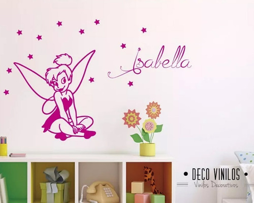 Vinilo Decorativo Tinker Bell Nombre Pared Mas Diseños 4u